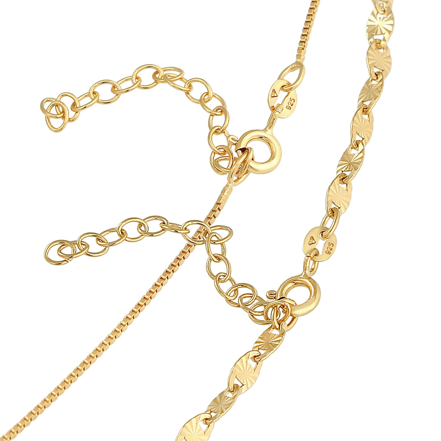 Gold Perhiasan Wanita Perak Asli - Silver Kalung Choker Set Venetian Chain Lapis Emas