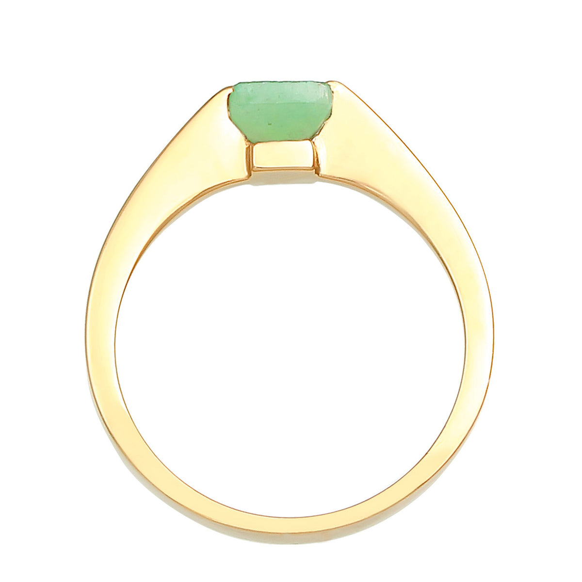 Jade Square Classic Ring 925 Silver Gold Plated