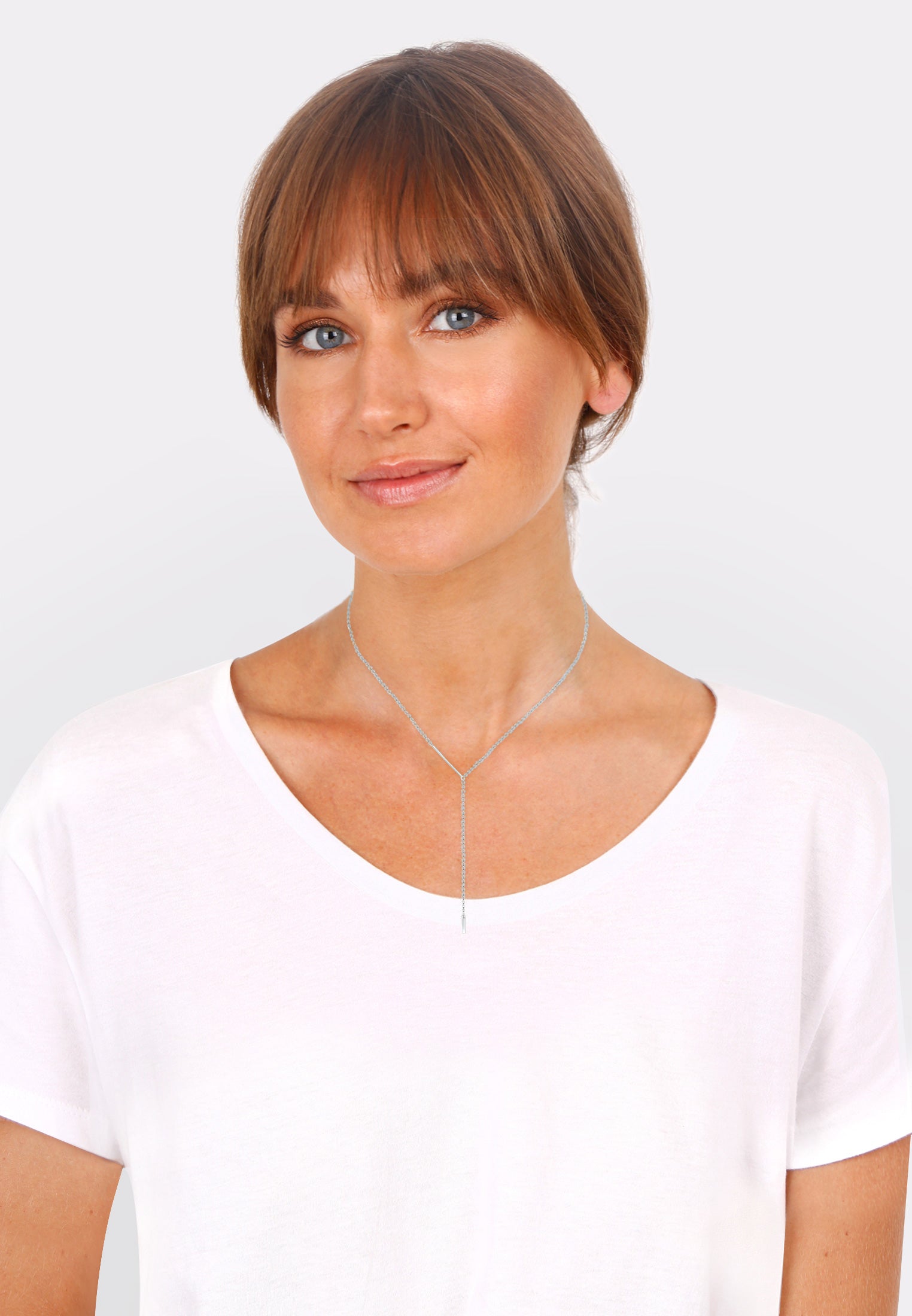 Silver Perhiasan Wanita Perak Asli - Silver Kalung  Y- Heirloom Geo Design Rectangle