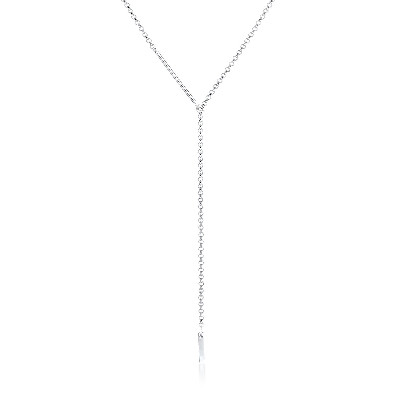 Silver Perhiasan Wanita Perak Asli - Silver Kalung  Y- Heirloom Geo Design Rectangle