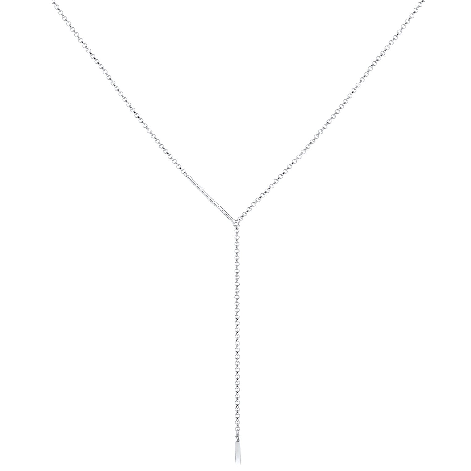 Silver Perhiasan Wanita Perak Asli - Silver Kalung  Y- Heirloom Geo Design Rectangle
