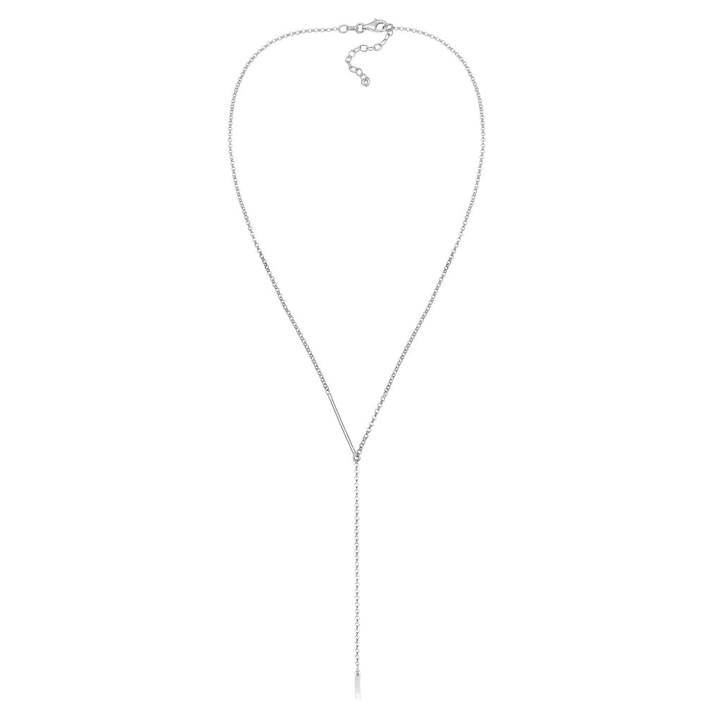 Silver Perhiasan Wanita Perak Asli - Silver Kalung  Y- Heirloom Geo Design Rectangle