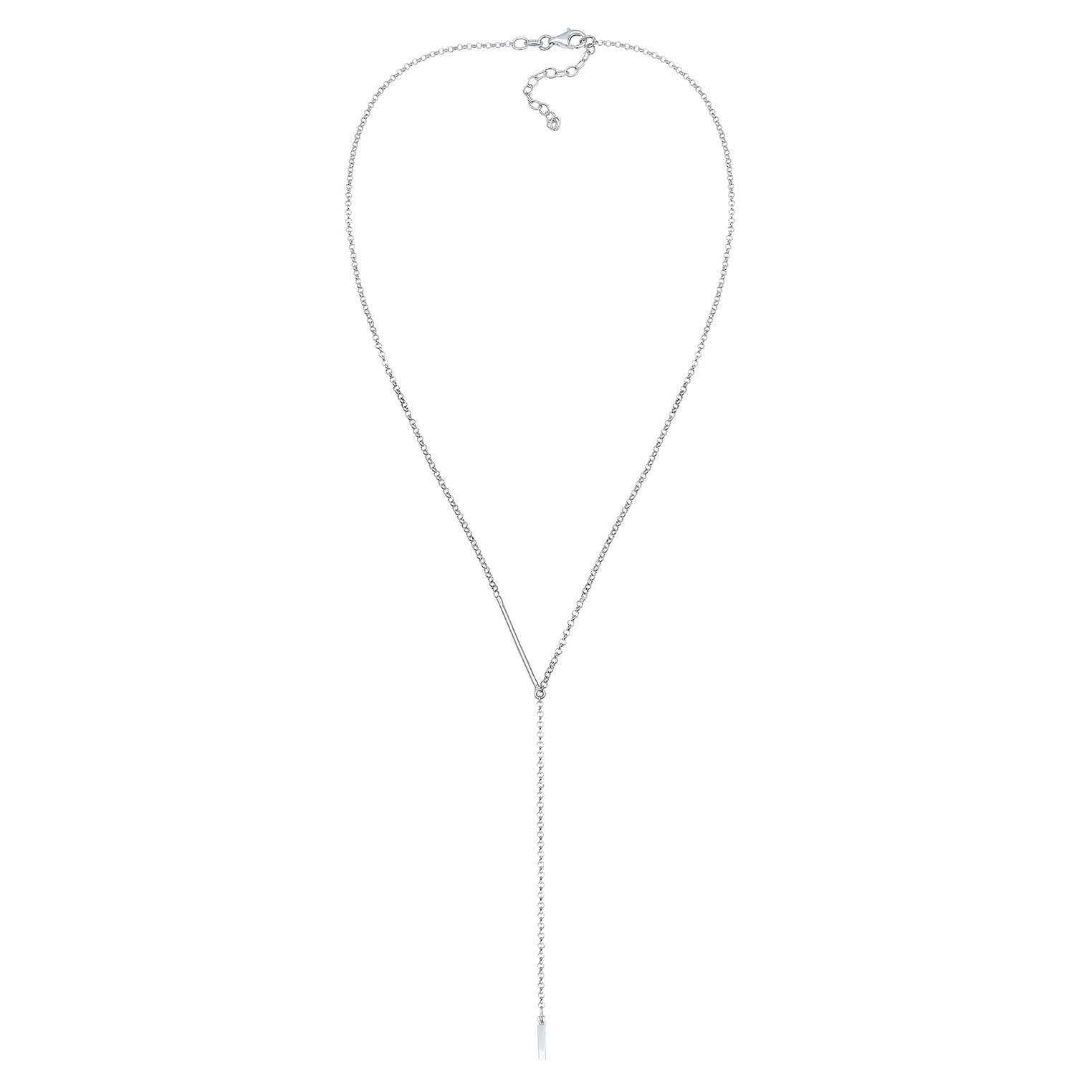 Silver Perhiasan Wanita Perak Asli - Silver Kalung  Y- Heirloom Geo Design Rectangle