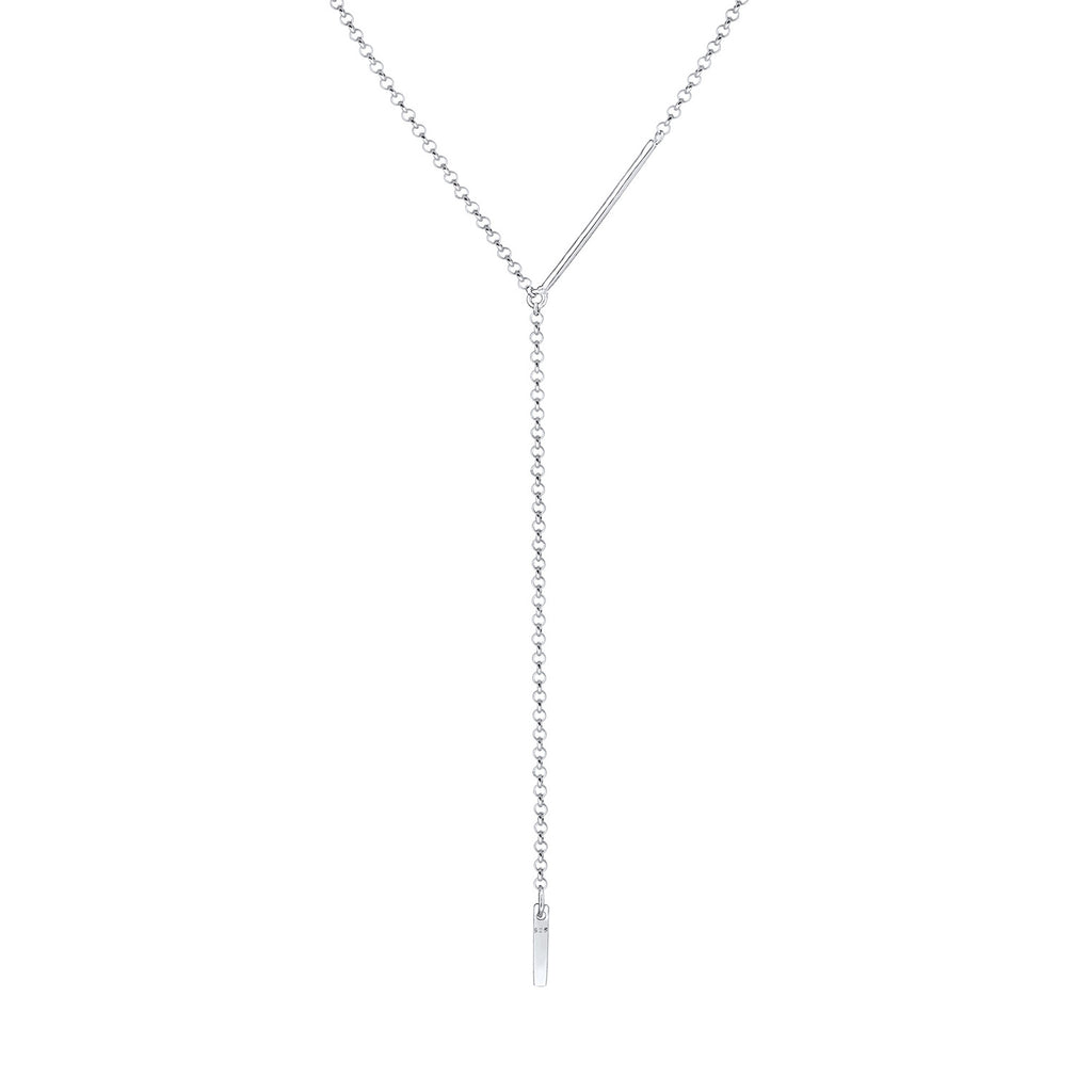 Silver Perhiasan Wanita Perak Asli - Silver Kalung  Y- Heirloom Geo Design Rectangle