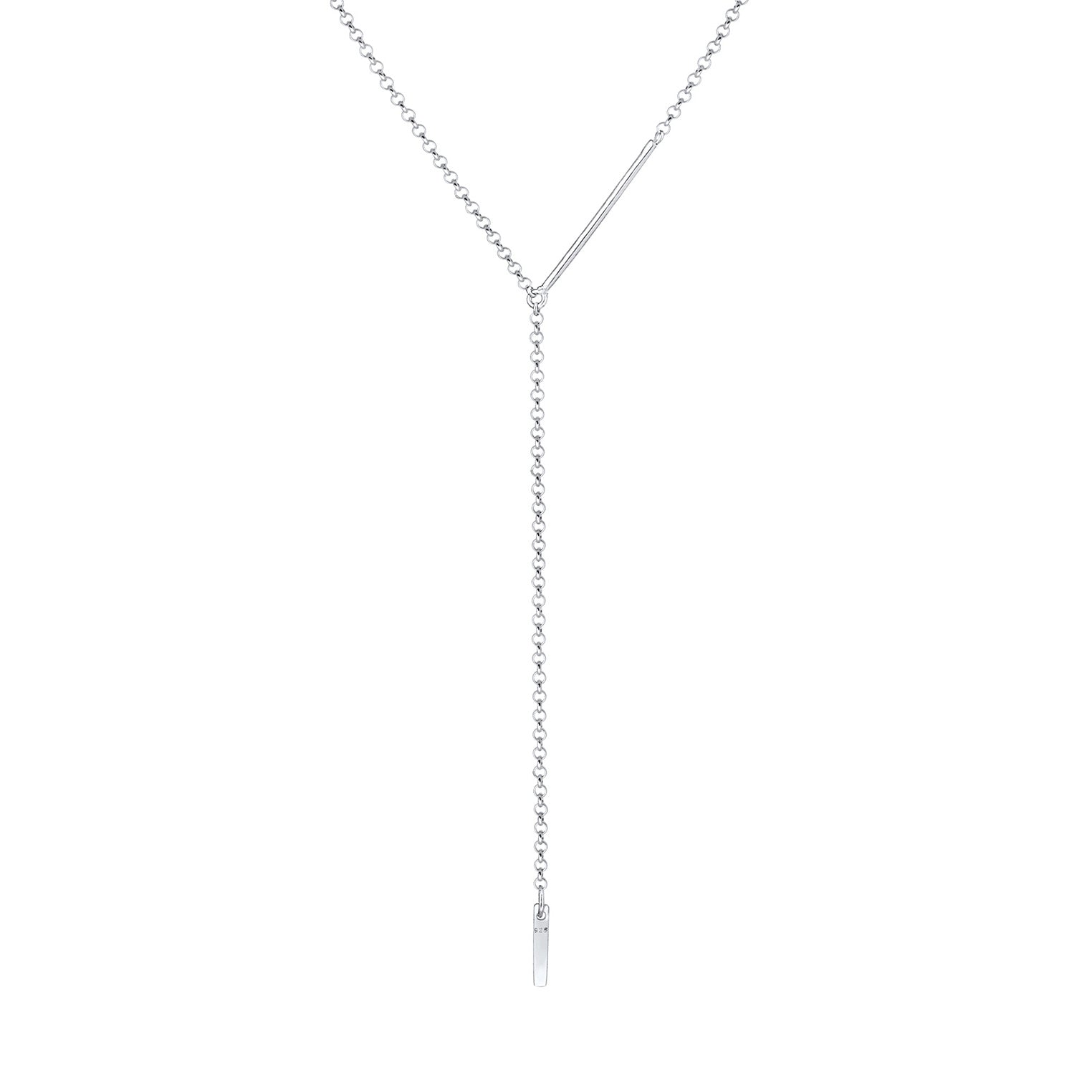 Silver Perhiasan Wanita Perak Asli - Silver Kalung  Y- Heirloom Geo Design Rectangle