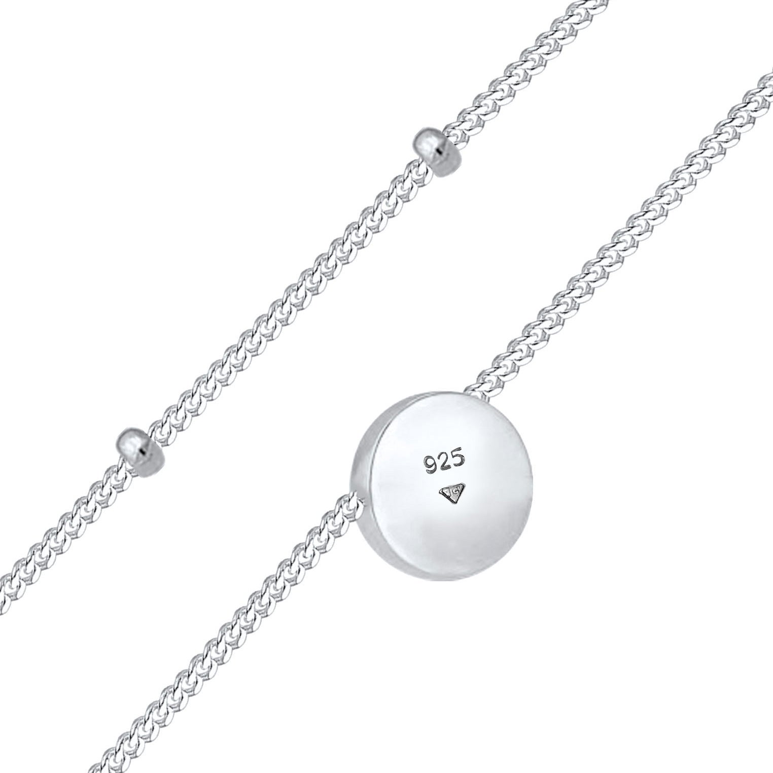 Silver Perhiasan Wanita Perak Asli - Silver Kalung  Choker Satellite Chain Layer Trend Synthetic Opal