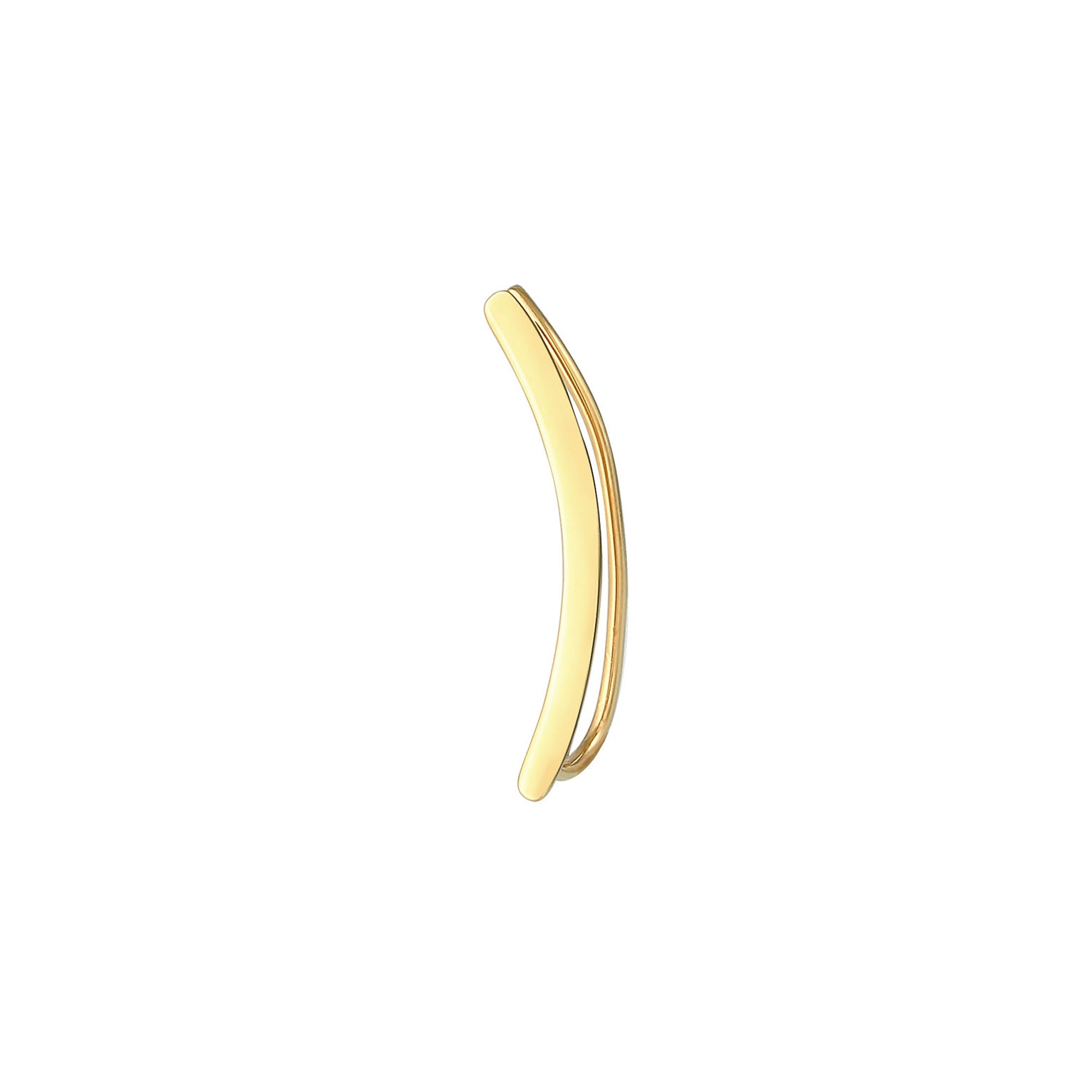 Gold Perhiasan Wanita Perak Asli - Silver Anting Single Earclimber Gold Plated