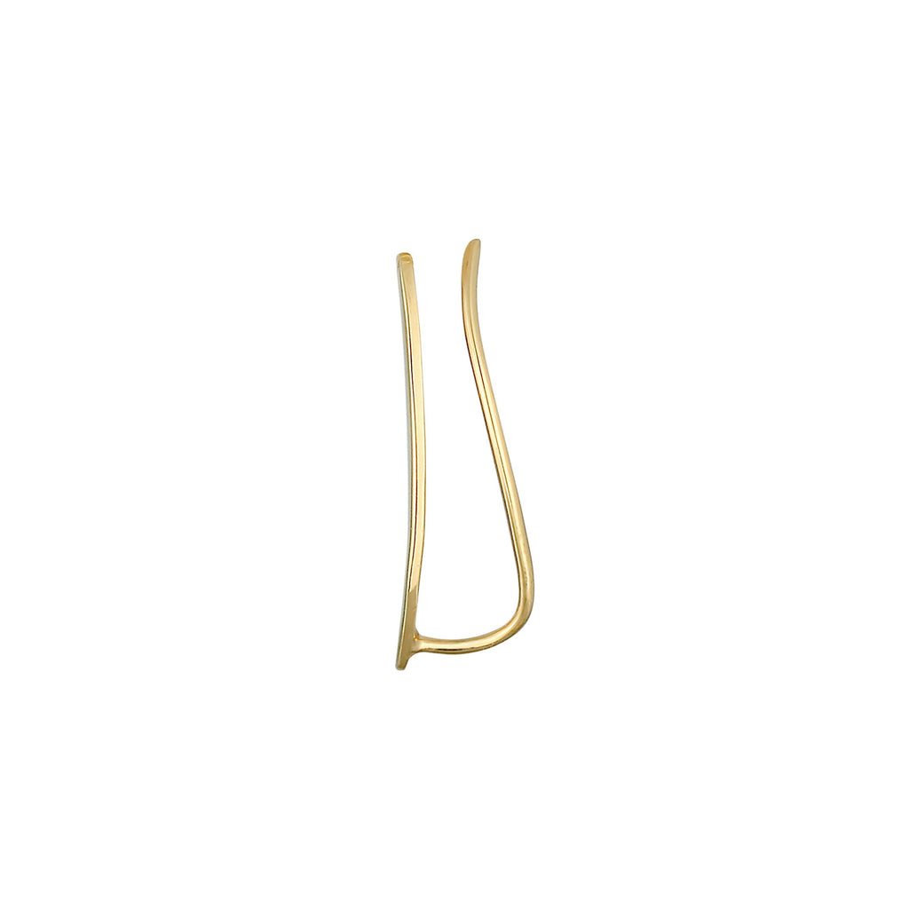 Gold Perhiasan Wanita Perak Asli - Silver Anting Single Earclimber Gold Plated