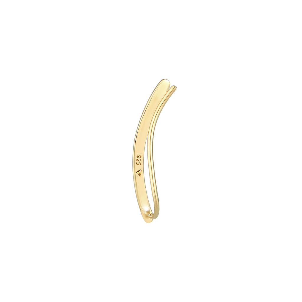 Gold Perhiasan Wanita Perak Asli - Silver Anting Single Earclimber Gold Plated