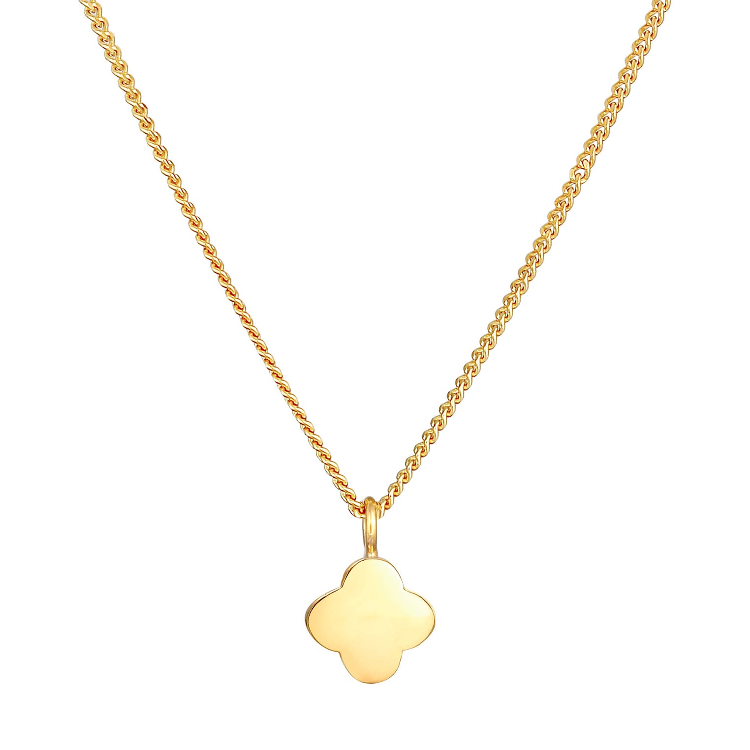 Gold Perhiasan Wanita Perak Asli - Silver Kalung  Shamrock Luck Symbol Classic Lapis Emas
