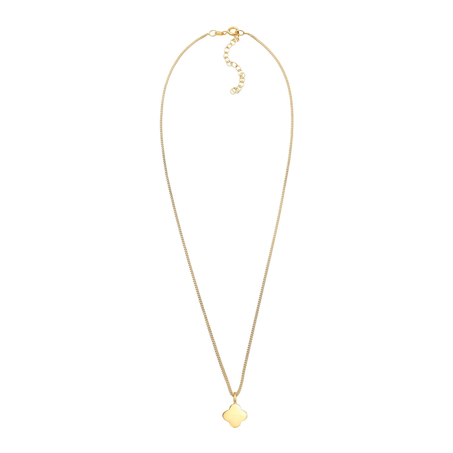 Gold Perhiasan Wanita Perak Asli - Silver Kalung  Shamrock Luck Symbol Classic Lapis Emas