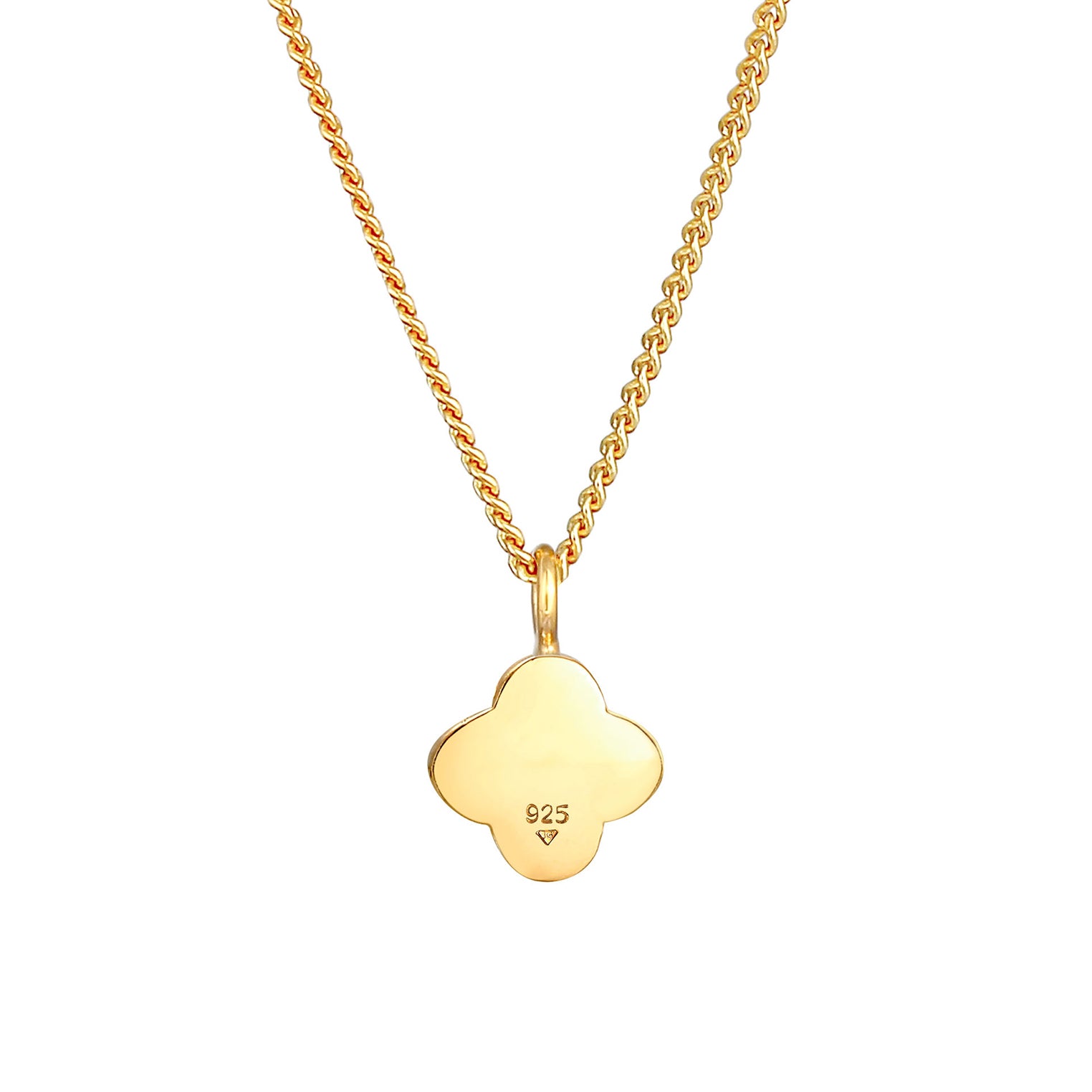 Gold Perhiasan Wanita Perak Asli - Silver Kalung  Shamrock Luck Symbol Classic Lapis Emas
