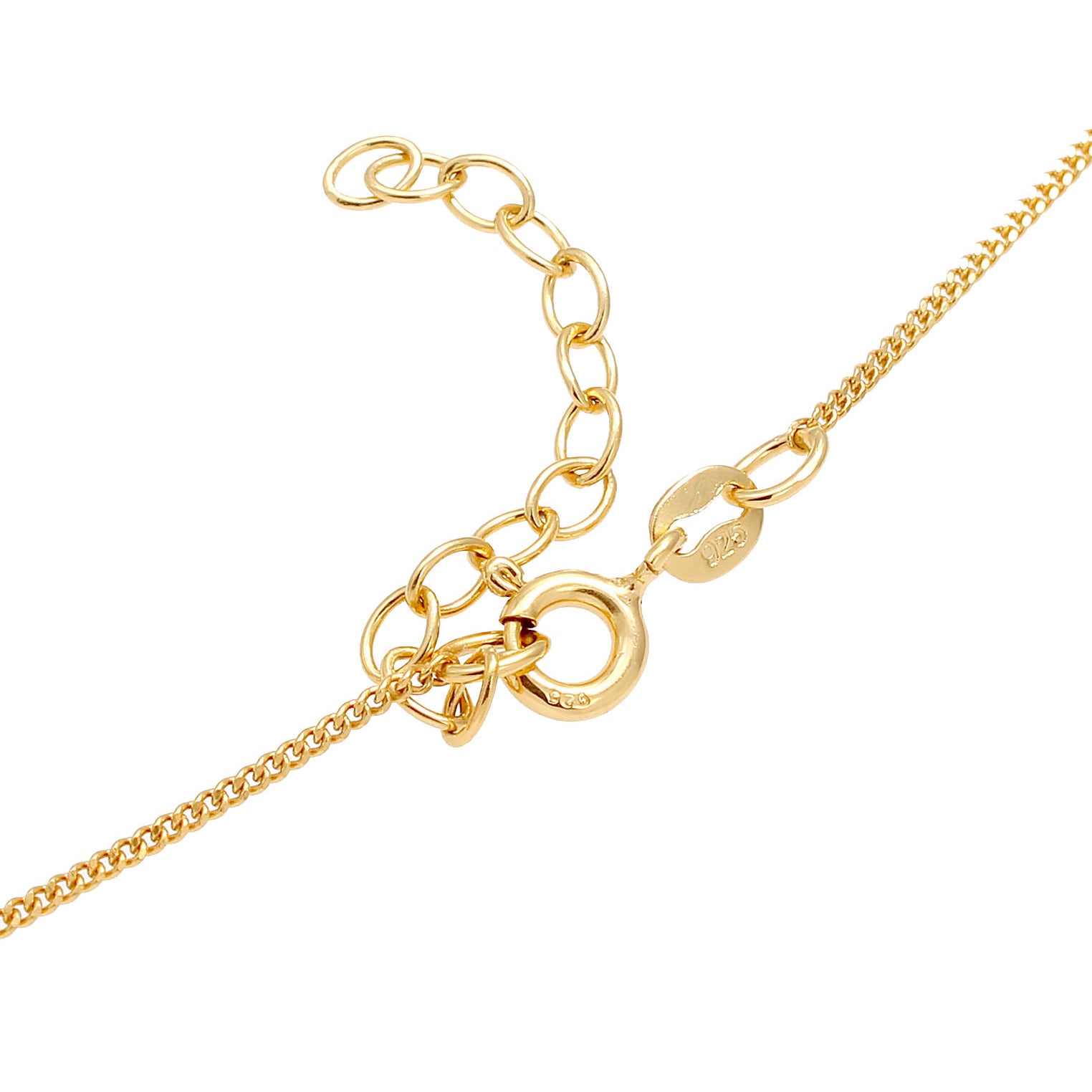 Gold Perhiasan Wanita Perak Asli - Silver Kalung  Shamrock Luck Symbol Classic Lapis Emas