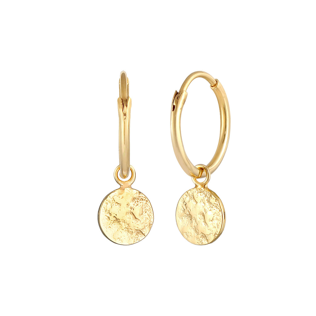 Gold Perhiasan Wanita Perak Asli - Silver Anting Creoles Plate Coin Gold Plated