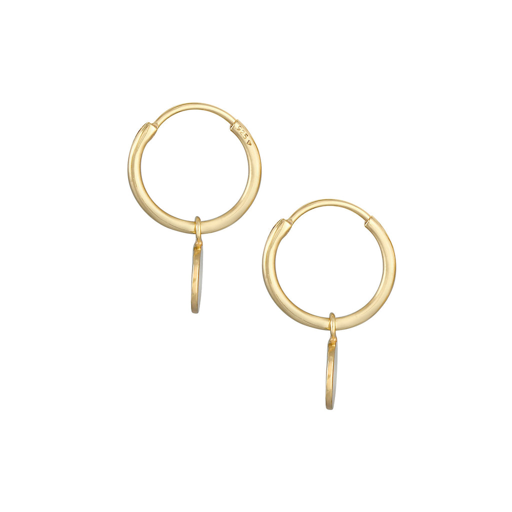 Gold Perhiasan Wanita Perak Asli - Silver Anting Creoles Plate Coin Gold Plated