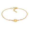 Gold Gelang Perhiasan Perak 925 Wanita Coin Sun Vintage Pink Quartz Gold Plated