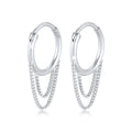 Silver Anting Perhiasan Perak 925 Wanita Creoles Curb Chain Trend Blogger