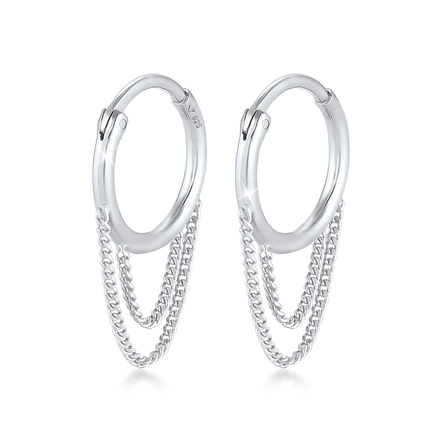 Silver Anting Perhiasan Perak 925 Wanita Creoles Curb Chain Trend Blogger