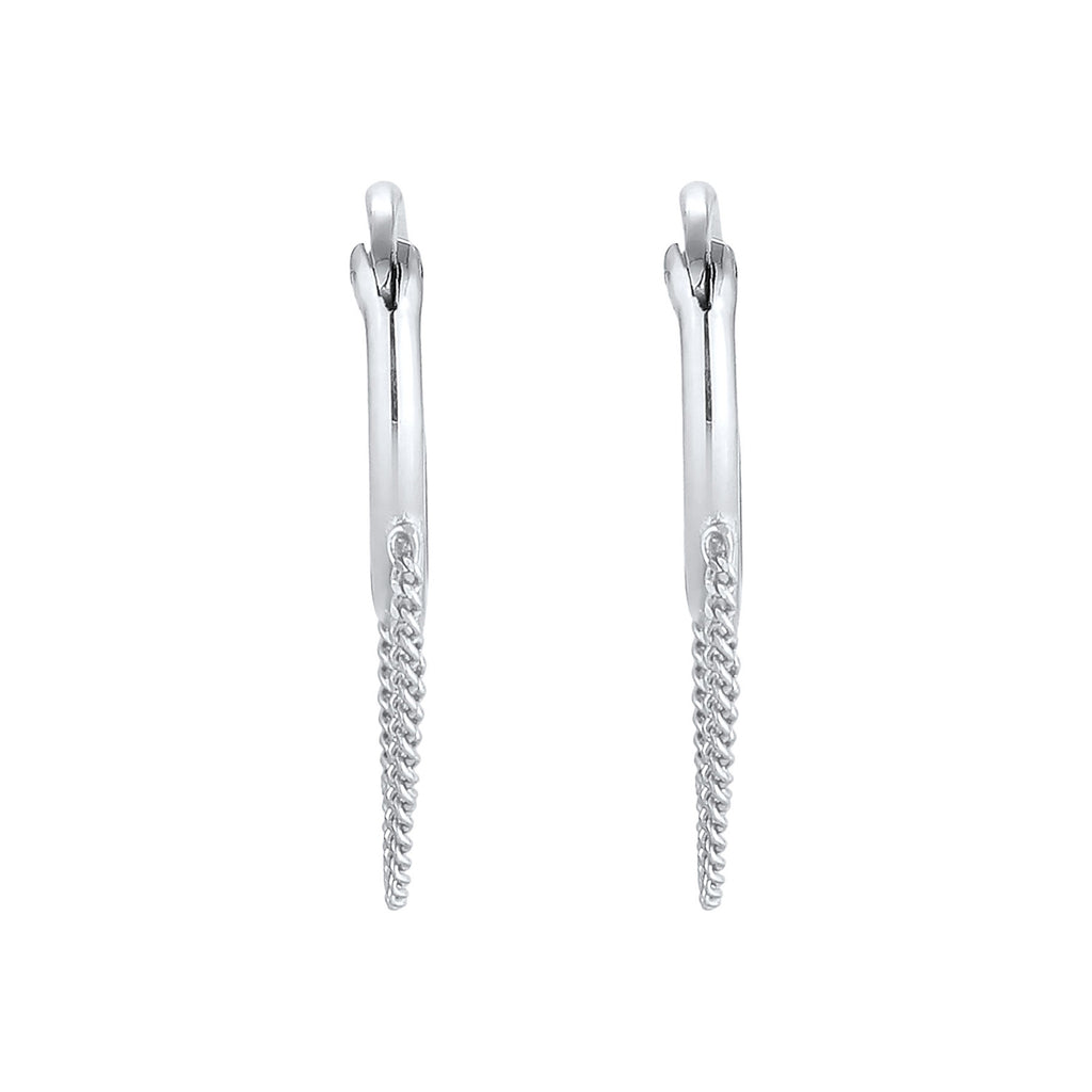 Silver Anting Perhiasan Perak 925 Wanita Creoles Curb Chain Trend Blogger