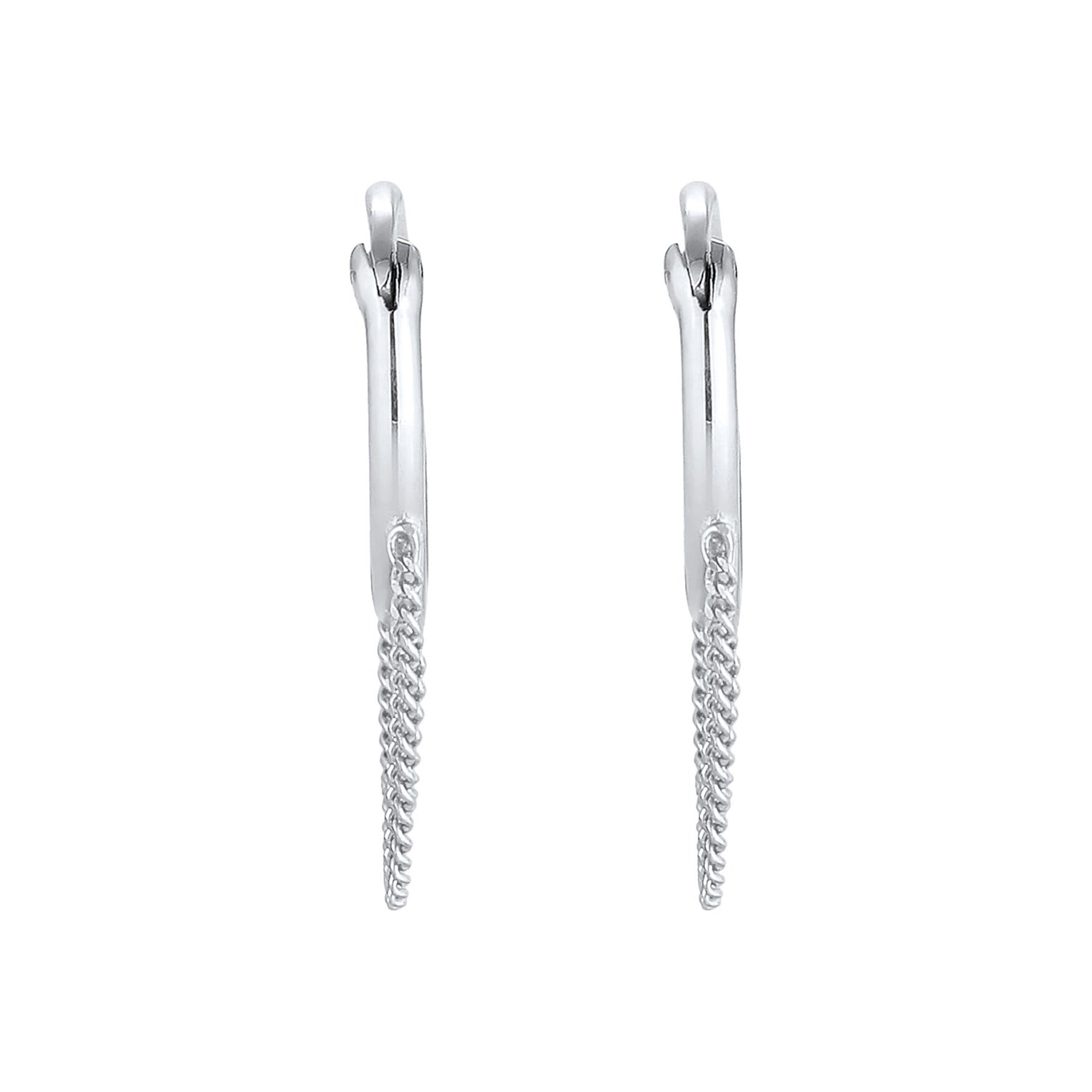 Silver Anting Perhiasan Perak 925 Wanita Creoles Curb Chain Trend Blogger