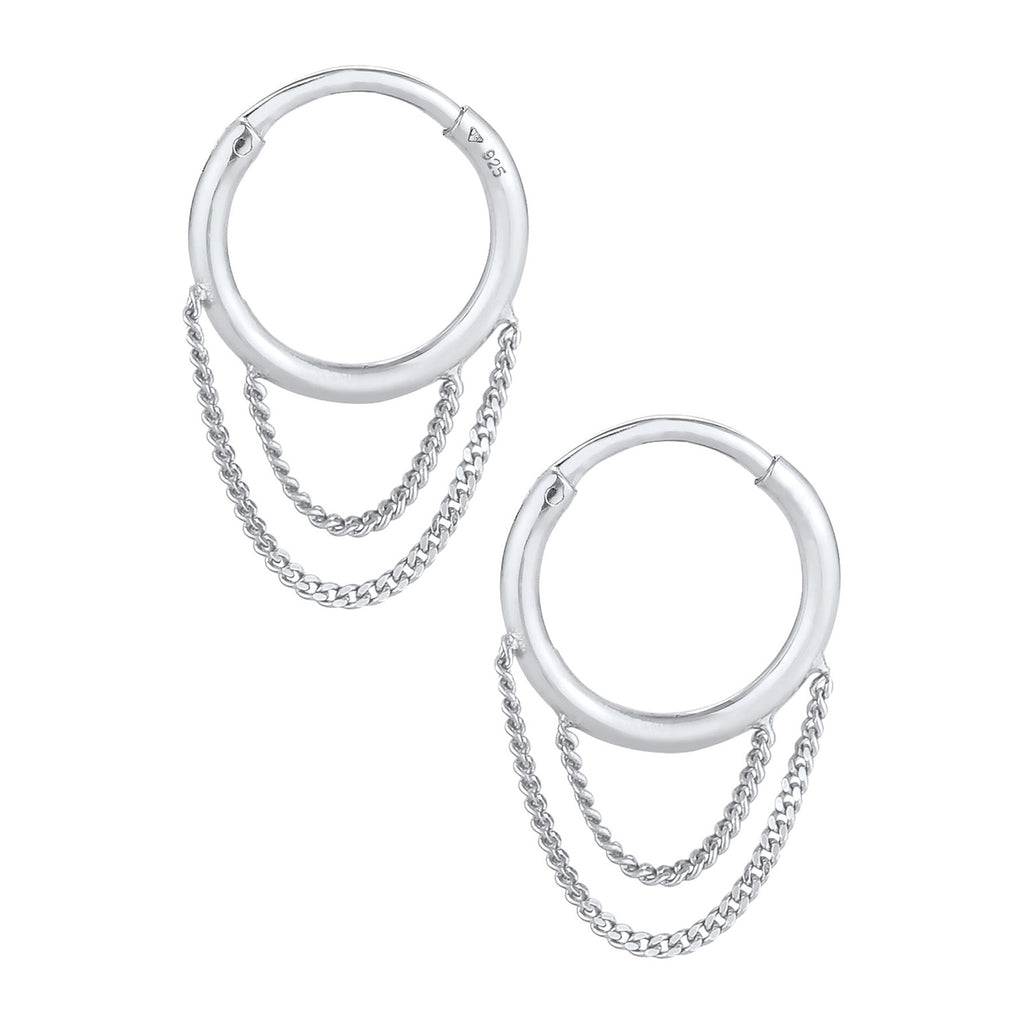 Silver Anting Perhiasan Perak 925 Wanita Creoles Curb Chain Trend Blogger
