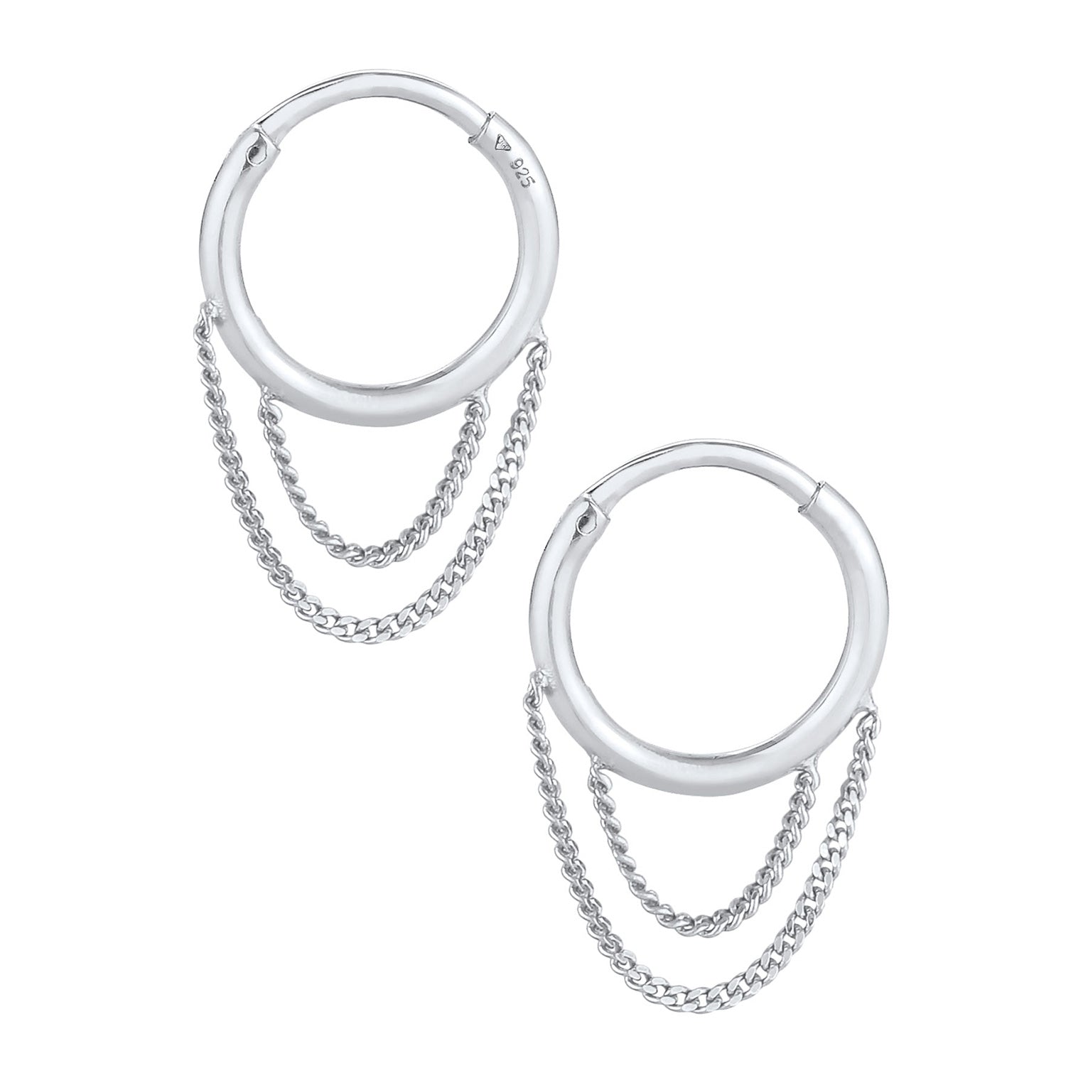 Silver Anting Perhiasan Perak 925 Wanita Creoles Curb Chain Trend Blogger