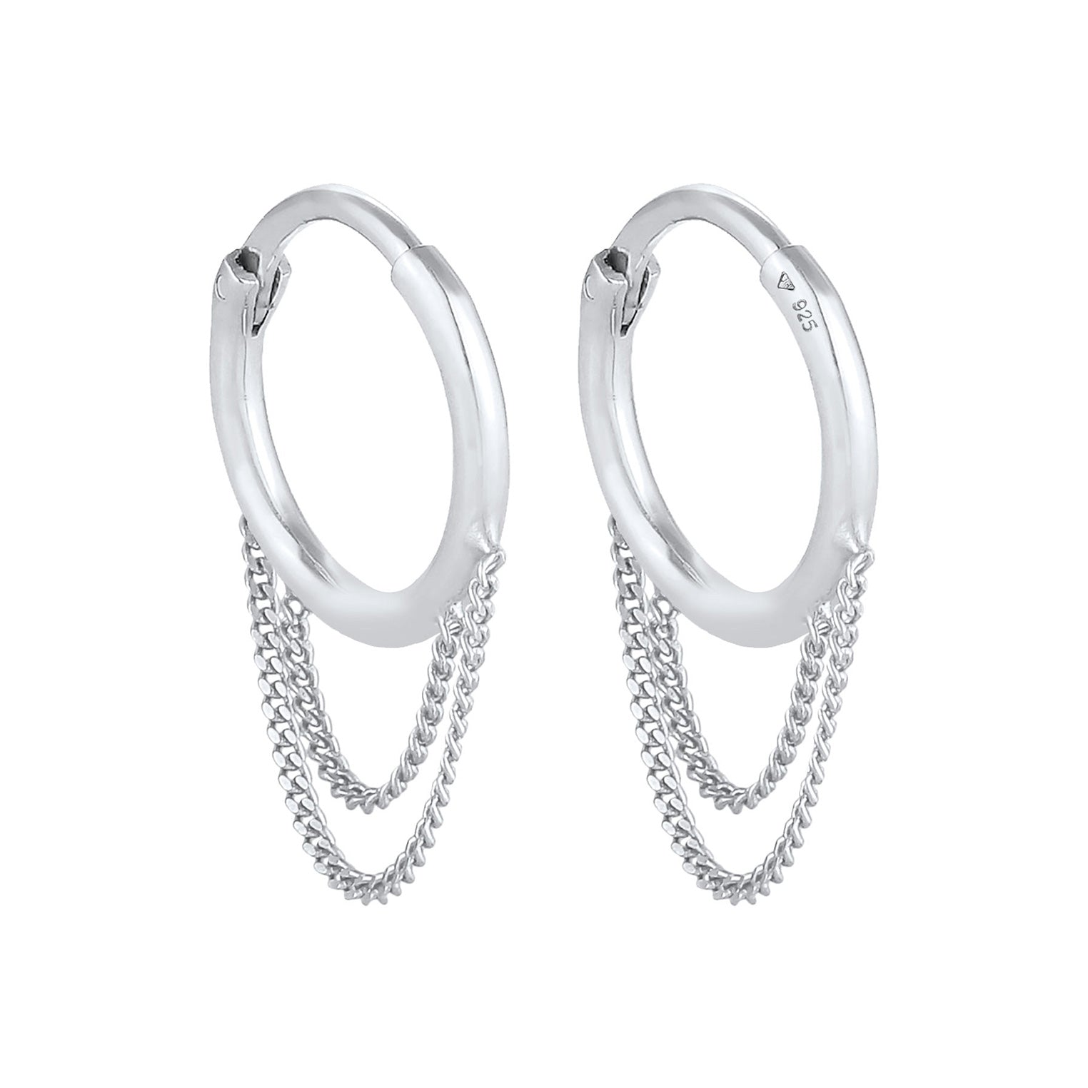 Silver Anting Perhiasan Perak 925 Wanita Creoles Curb Chain Trend Blogger