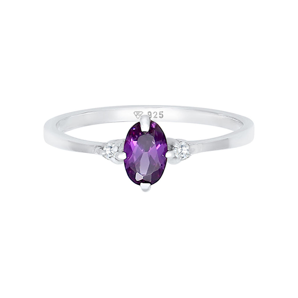 Purple Zirconia Ring 925 Silver