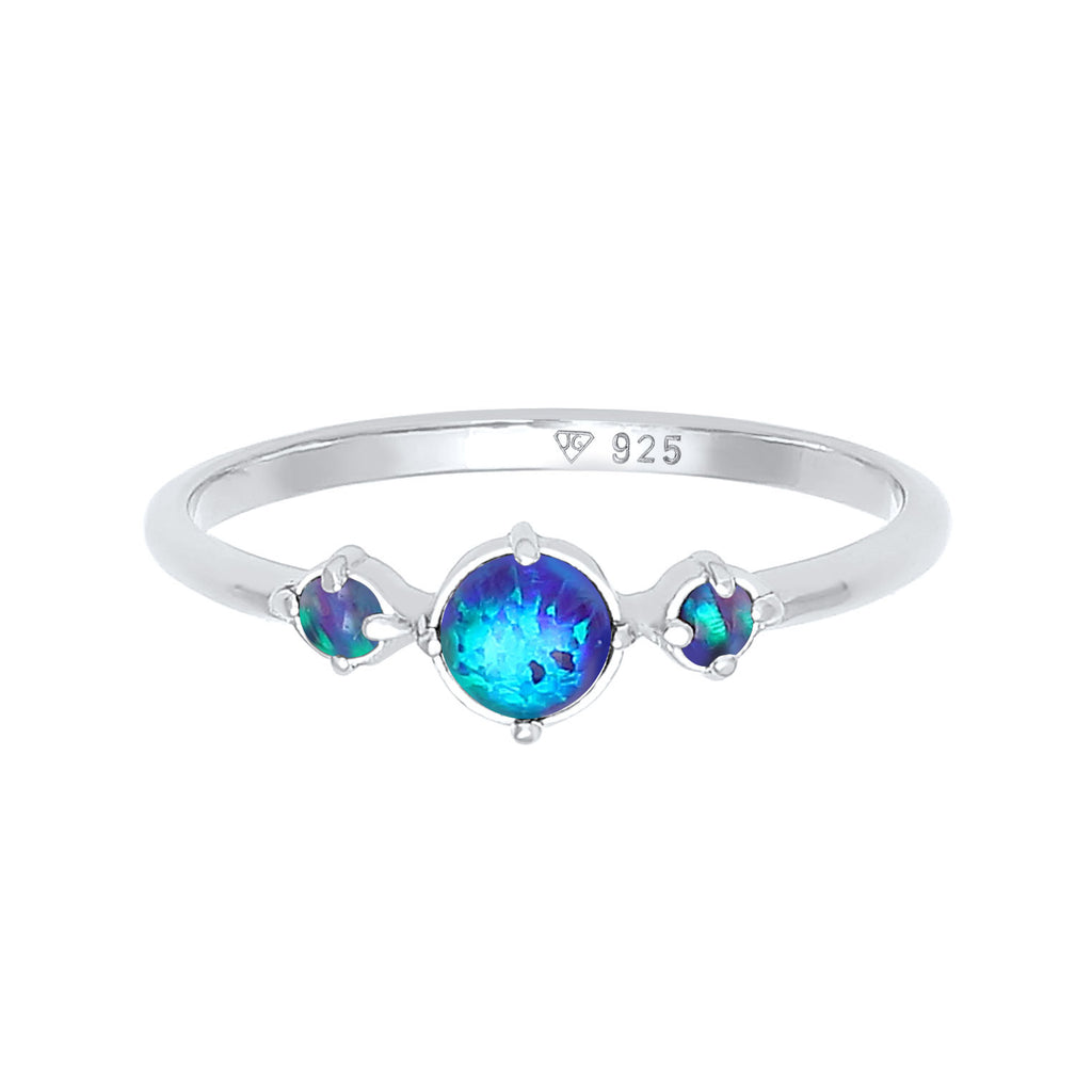 Blue Opal Ring 925 Silver