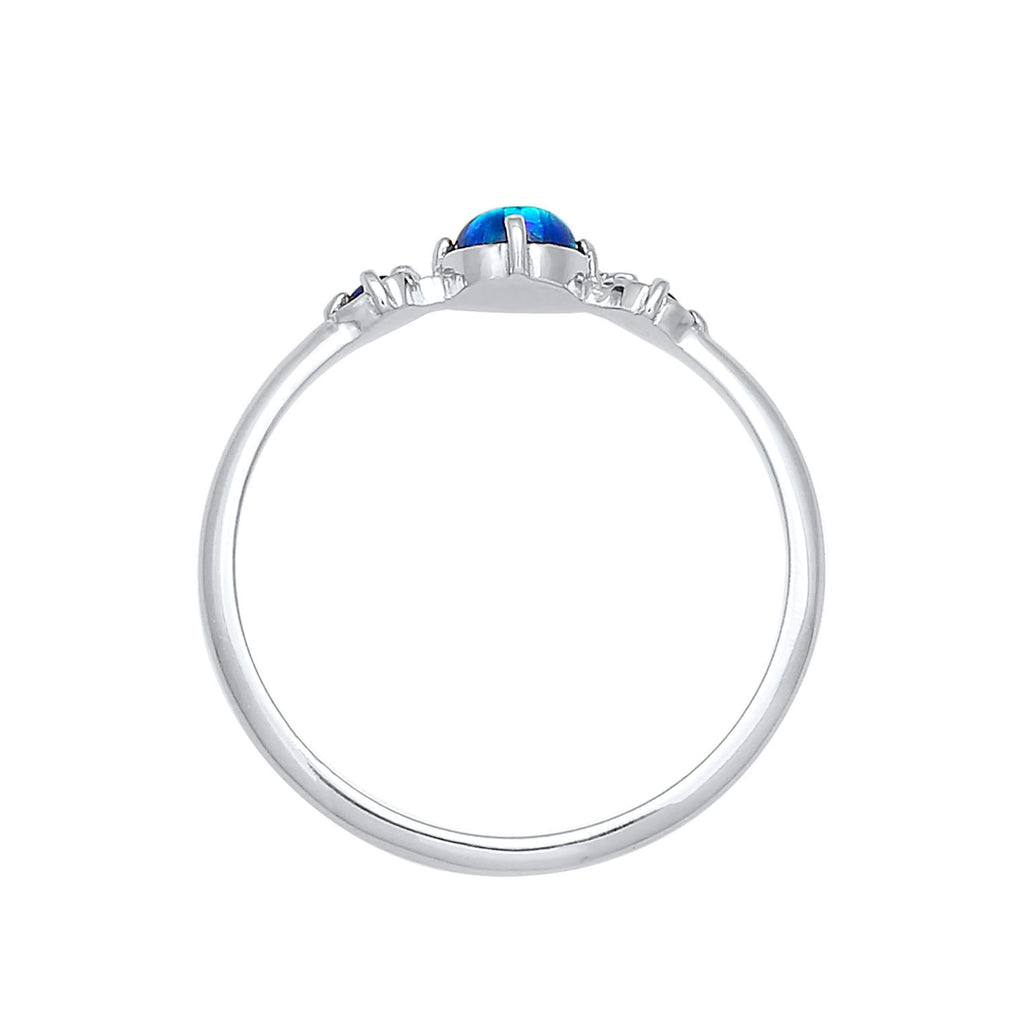 Blue Opal Ring 925 Silver