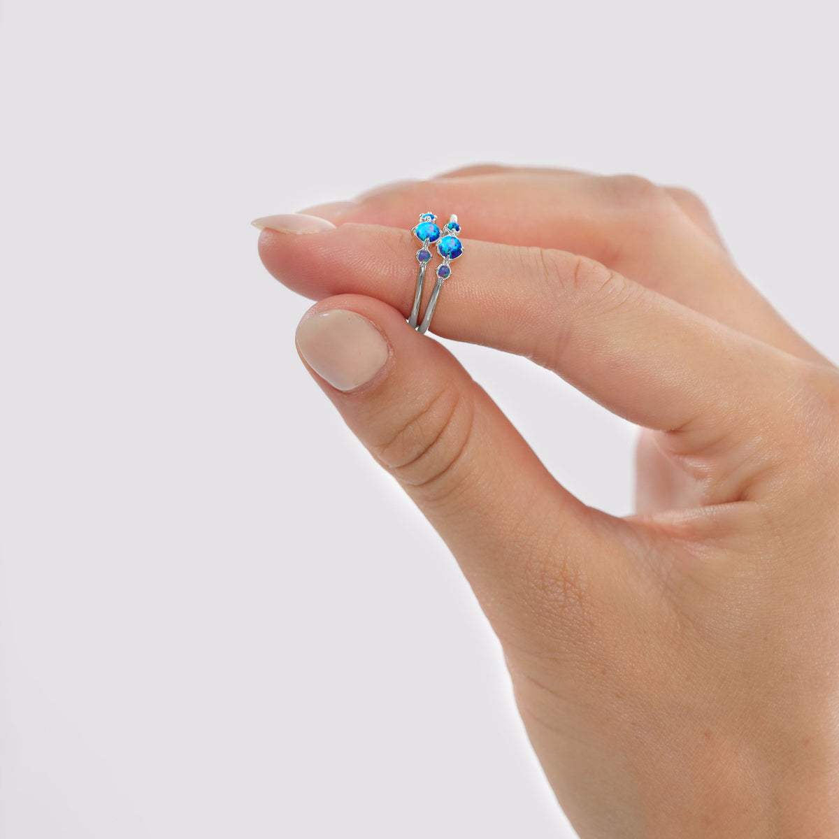 Blue Opal Ring 925 Silver