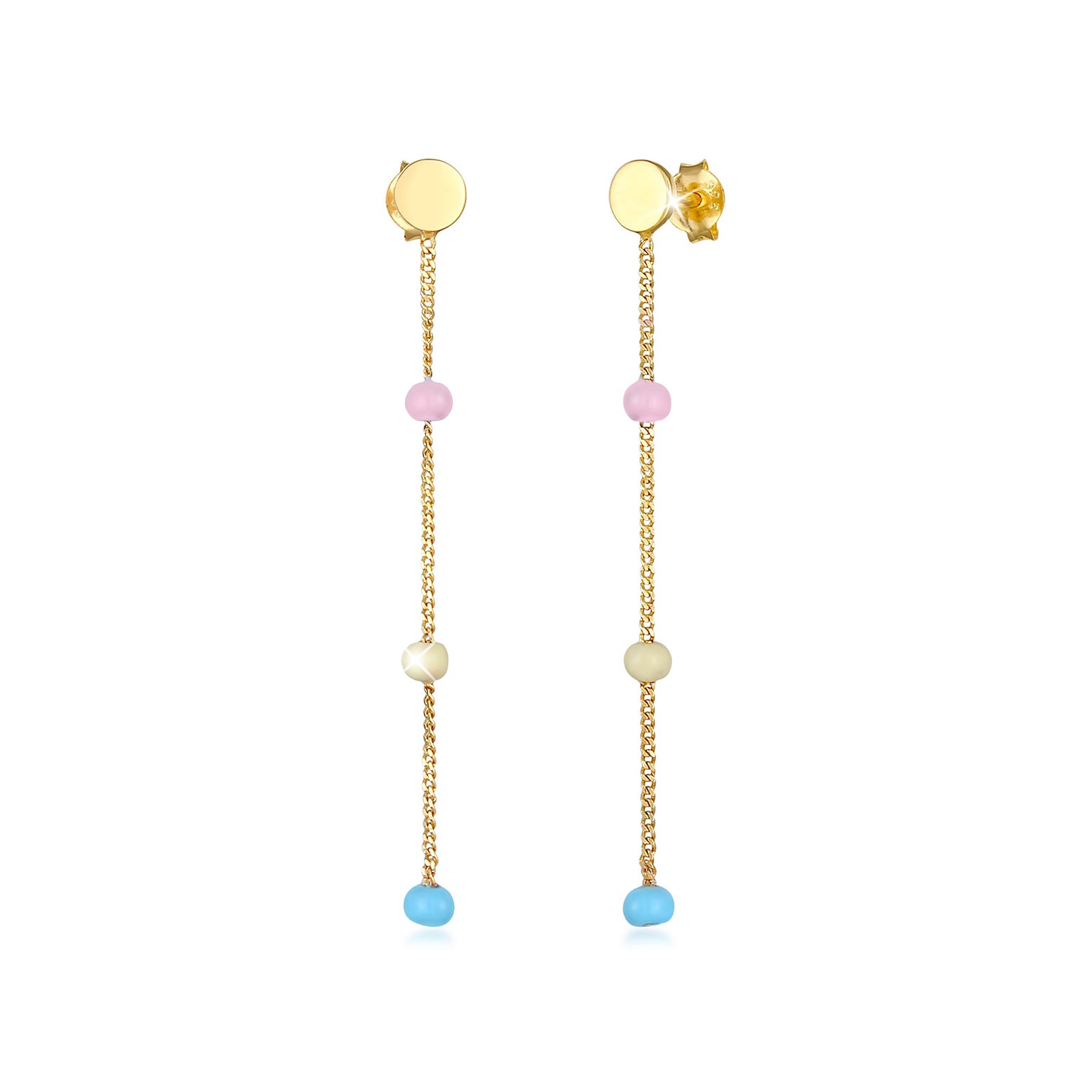 Gold Anting Perhiasan Perak 925 Wanita Hanger Ball Enamel Gold Plated