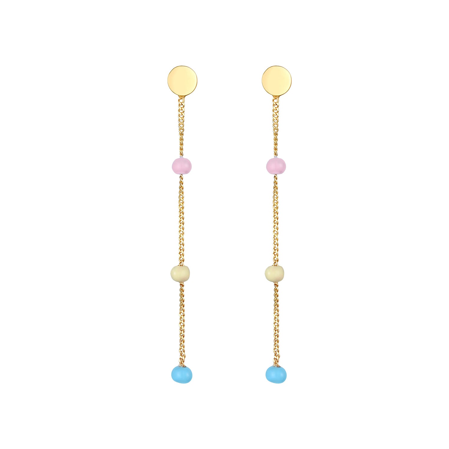 Gold Anting Perhiasan Perak 925 Wanita Hanger Ball Enamel Gold Plated