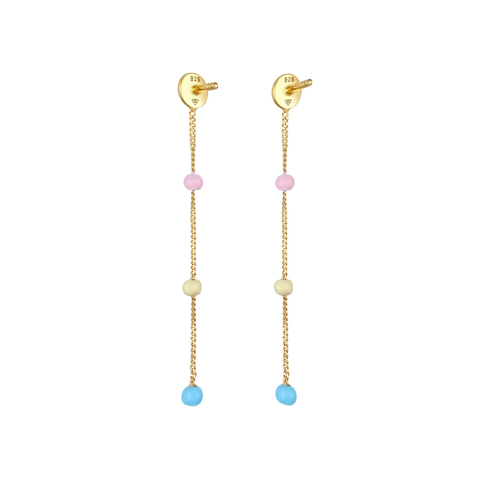 Gold Anting Perhiasan Perak 925 Wanita Hanger Ball Enamel Gold Plated