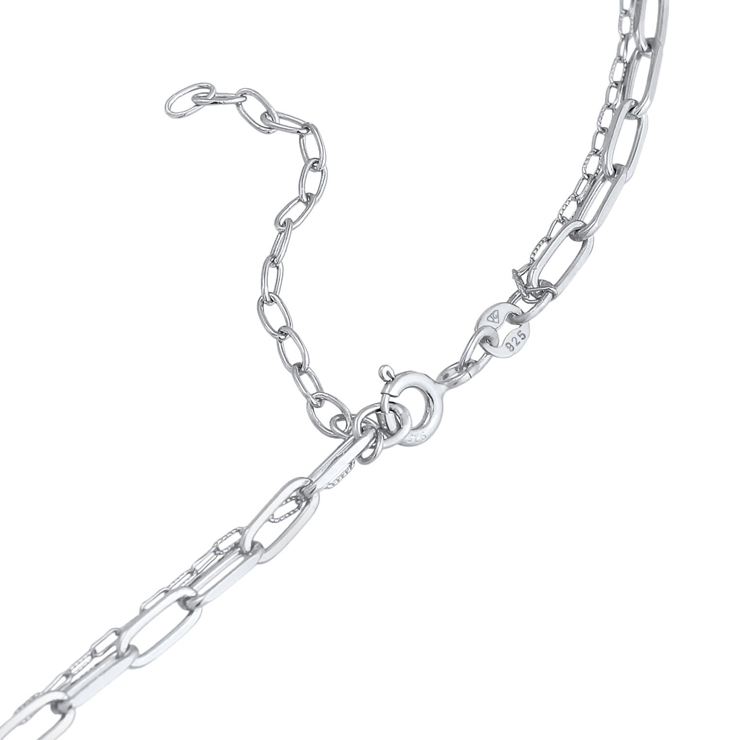 Silver Perhiasan Wanita Perak Asli - Silver Kalung  Layer Links Oval Basic Blogger Trend Filigree