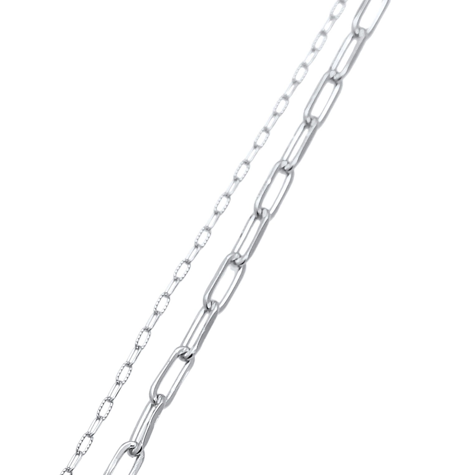 Silver Perhiasan Wanita Perak Asli - Silver Kalung  Layer Links Oval Basic Blogger Trend Filigree