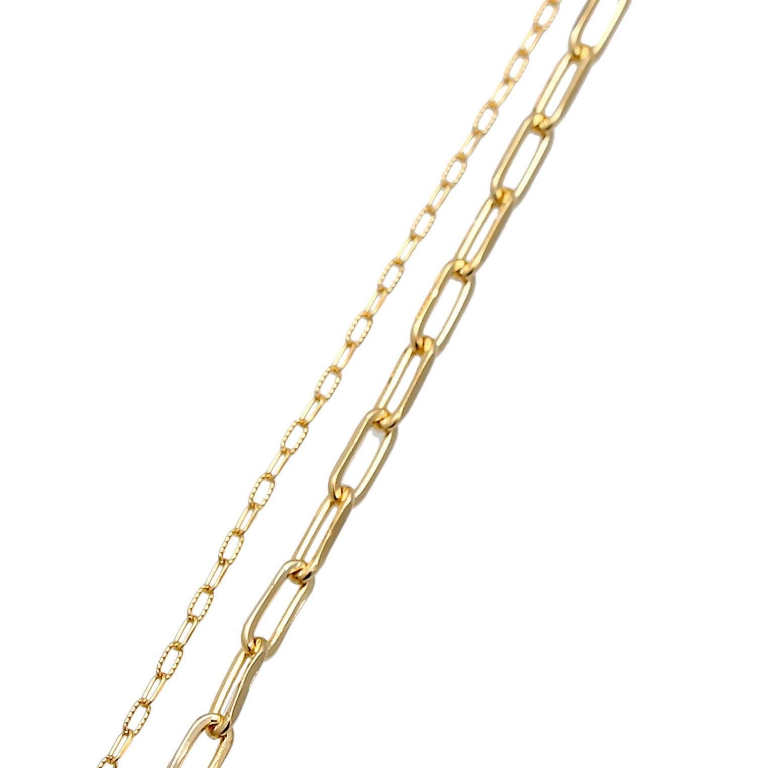 Gold Perhiasan Wanita Perak Asli - Silver Kalung  Layer Links Oval Basic Blogger Trend Filigree Lapis Emas
