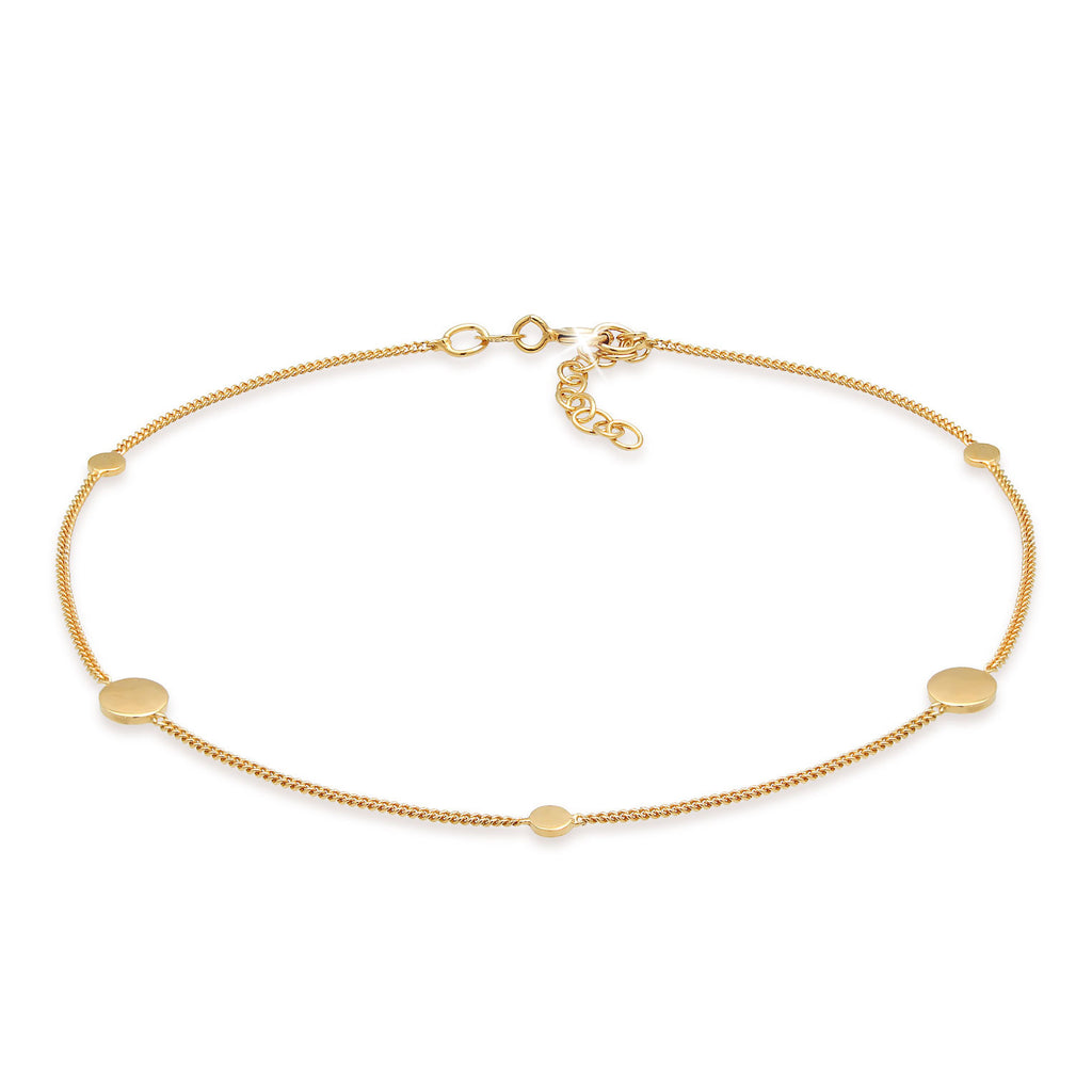 Gold Perhiasan Wanita Perak Asli - Silver Gelang Kaki Coin Gold Plated