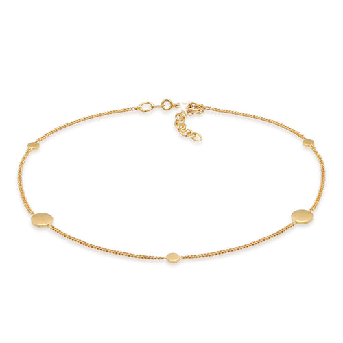 Gelang kaki perak 925 lapis emas dengan basic design elegan Elli Jewelry