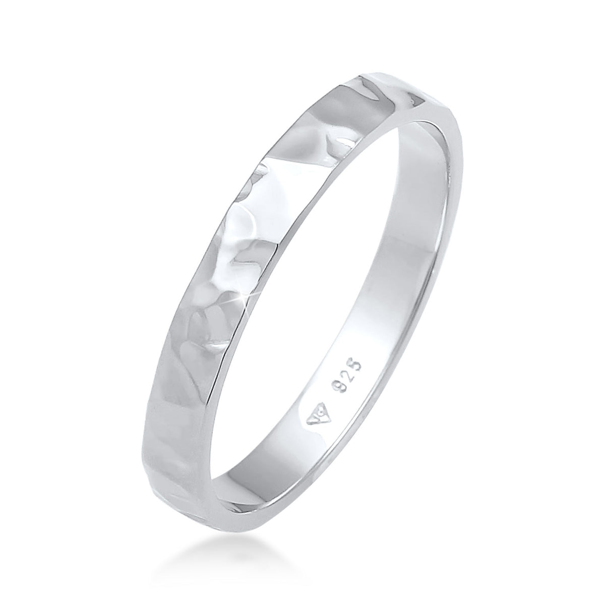 Ring Band Basic Fine Hammered Trend In 925 Sterling Silver