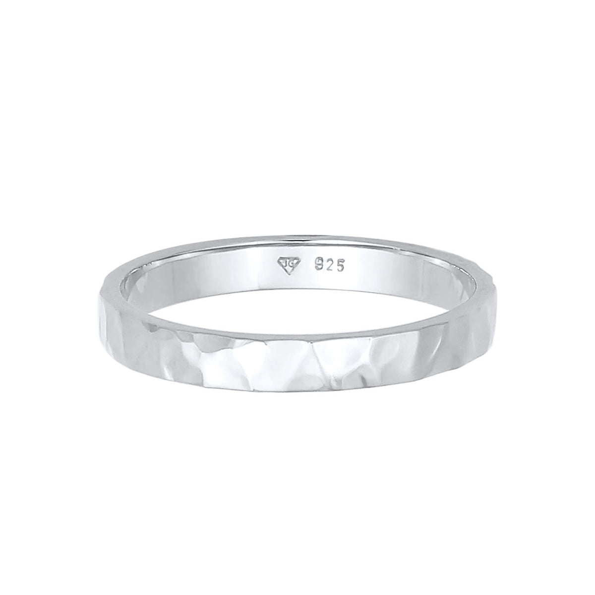 Ring Band Basic Fine Hammered Trend In 925 Sterling Silver