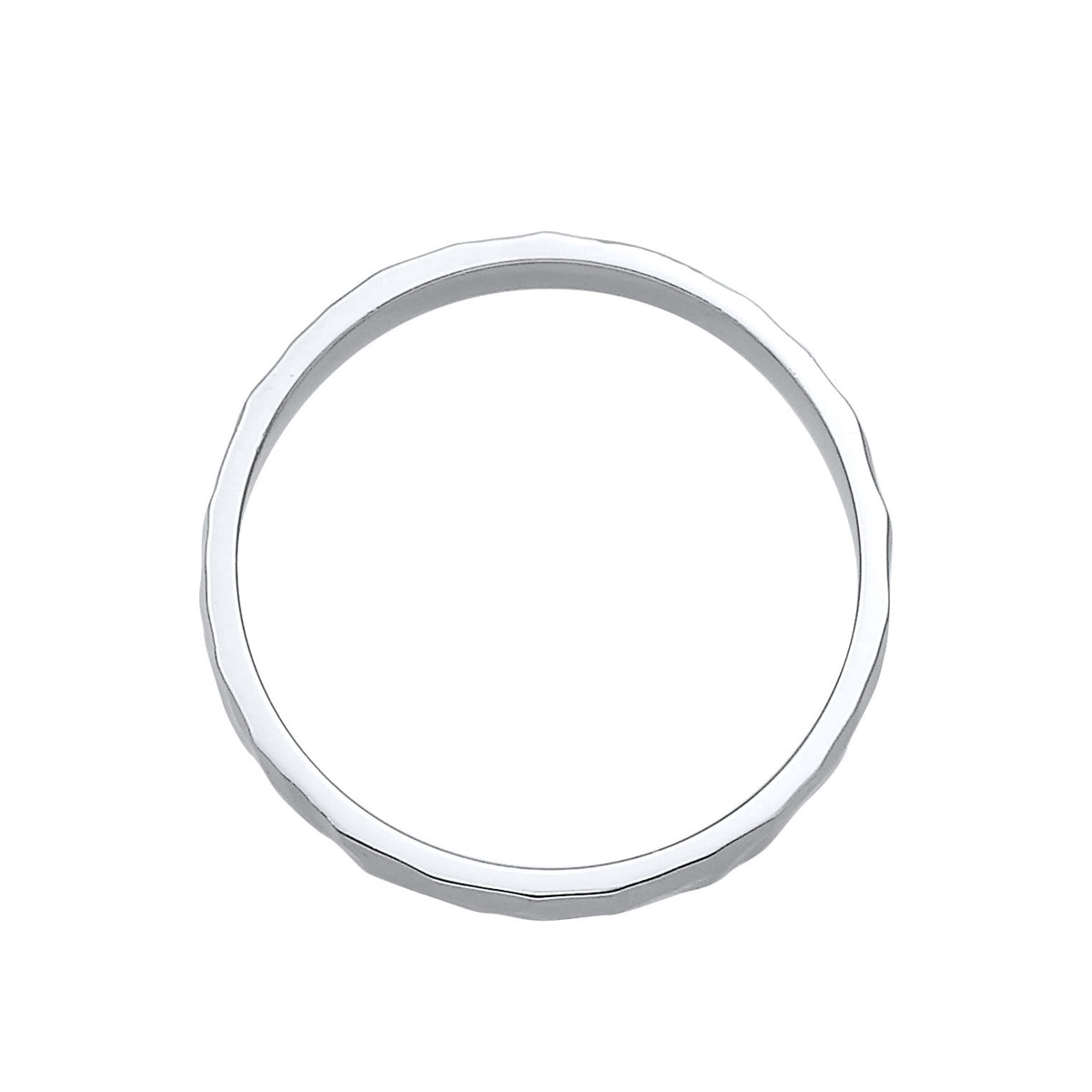Ring Band Basic Fine Hammered Trend In 925 Sterling Silver
