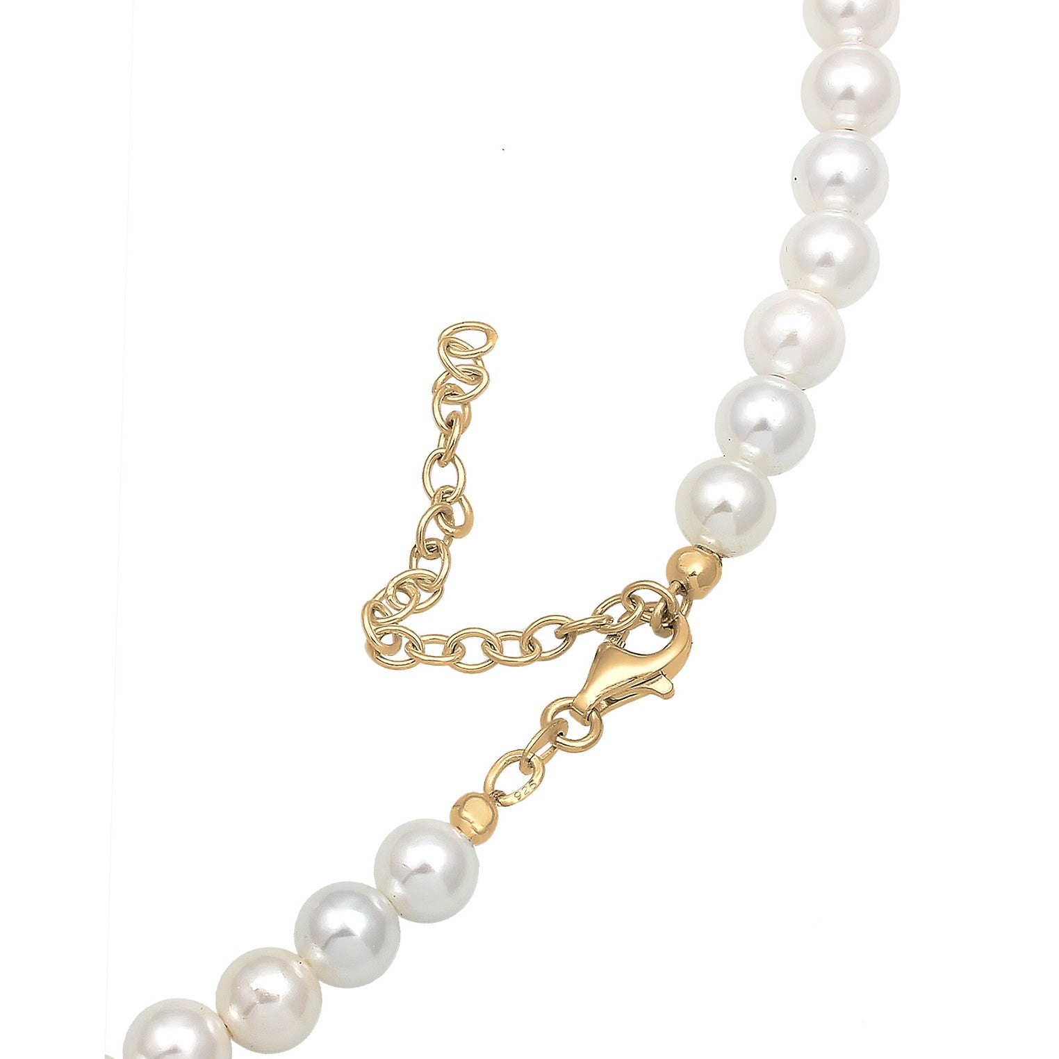 Gold Perhiasan Wanita Perak Asli - Silver Kalung  Choker Heart Edelweiss Shell Core Pearl Lapis Emas