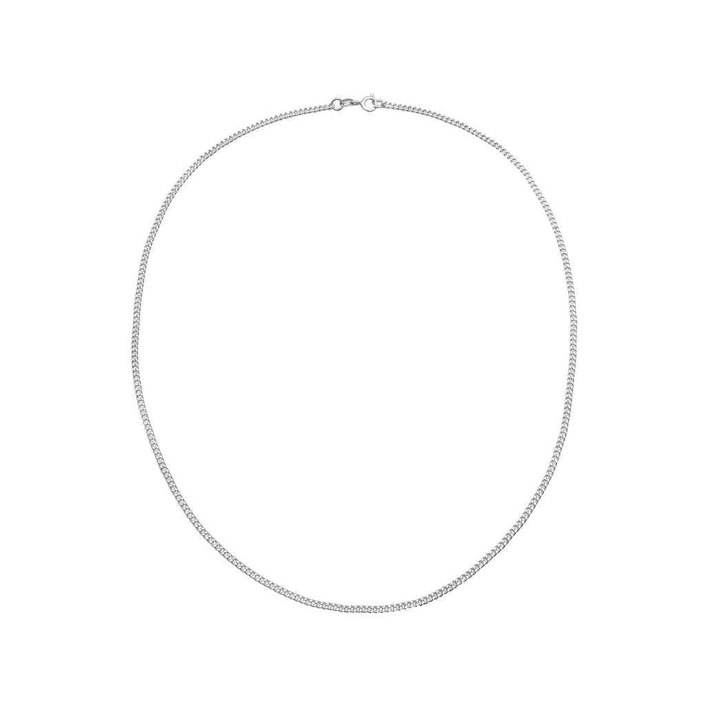 Silver Perhiasan Wanita Perak Asli - Silver Kalung  Curb Chain Basic Filigree Trend Blogger