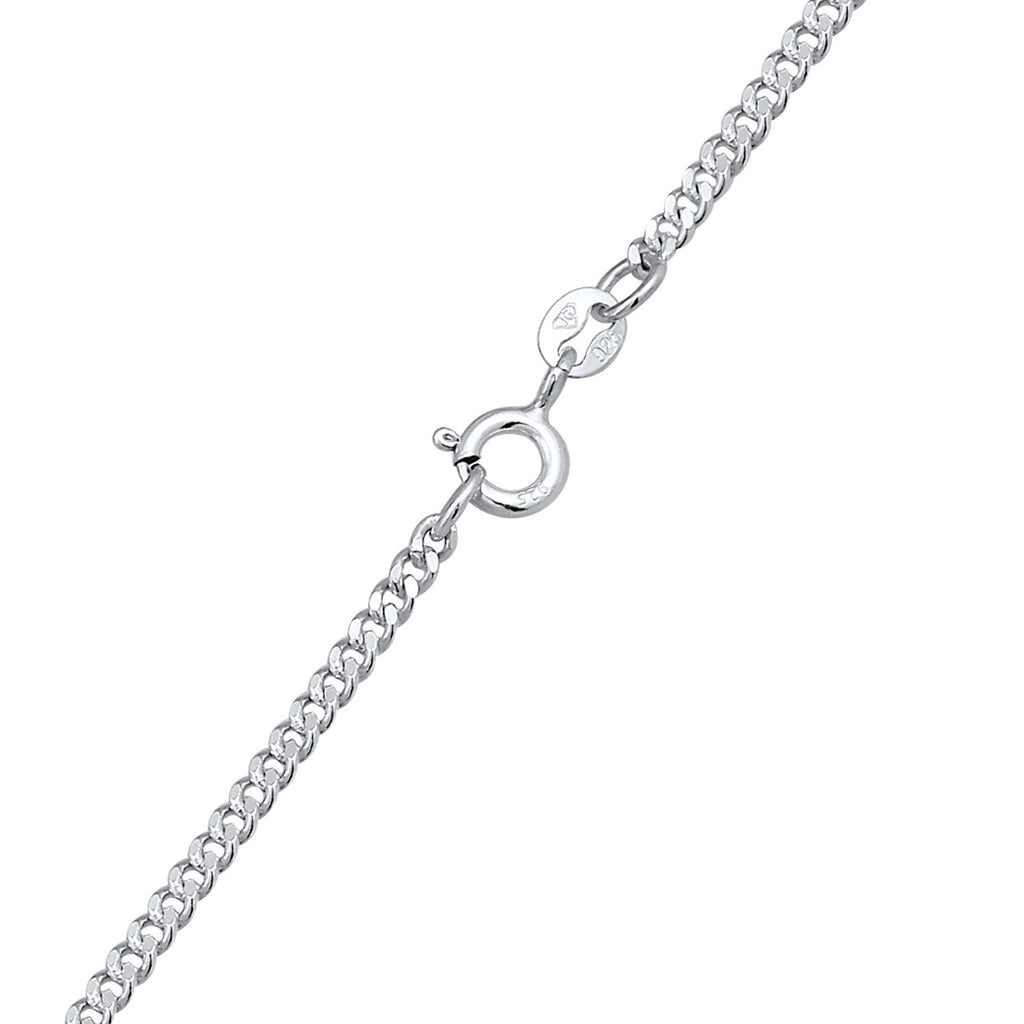 Silver Perhiasan Wanita Perak Asli - Silver Kalung  Curb Chain Basic Filigree Trend Blogger