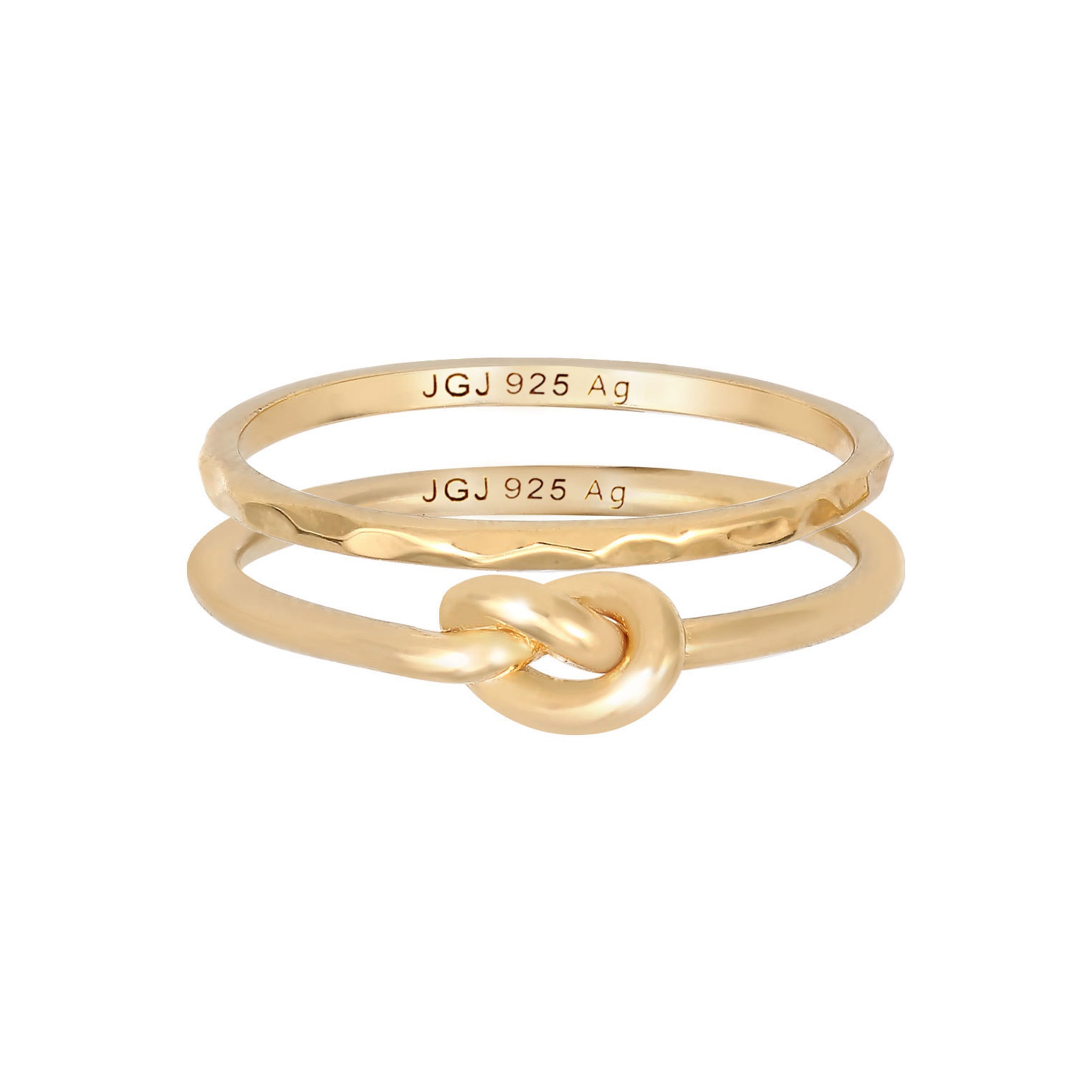 Gold Cincin Perhiasan Perak 925 Wanita Duo Knot Gold Plated
