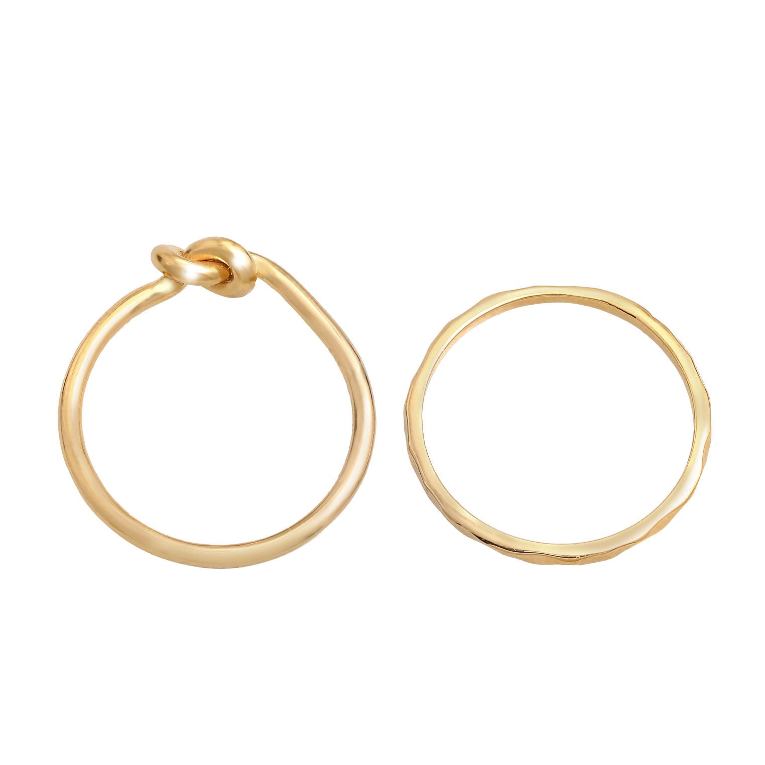 Gold Cincin Perhiasan Perak 925 Wanita Duo Knot Gold Plated