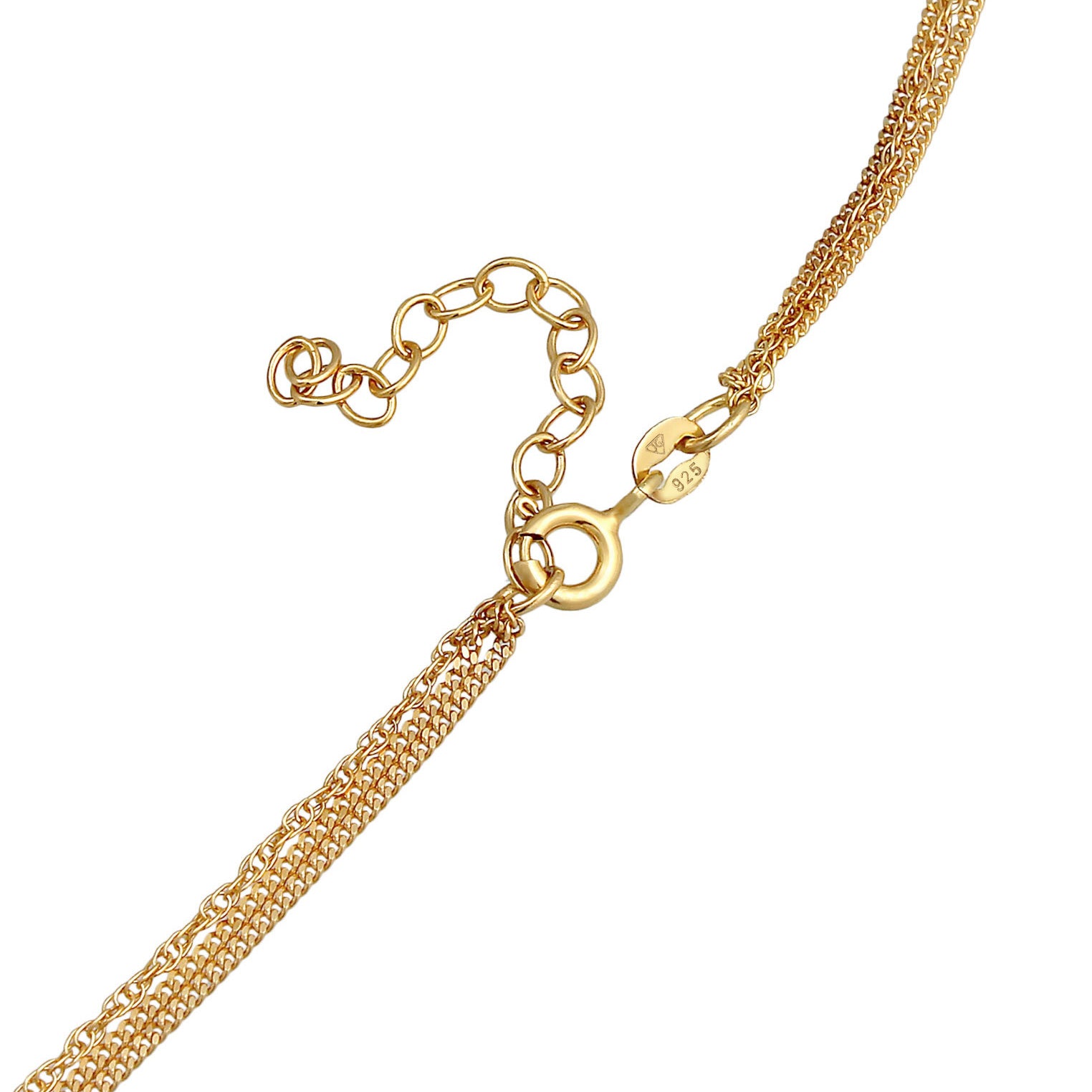 Gold Perhiasan Wanita Perak Asli - Silver Kalung  Layer Circle Twisted Timeless Trend Blogger Lapis Emas