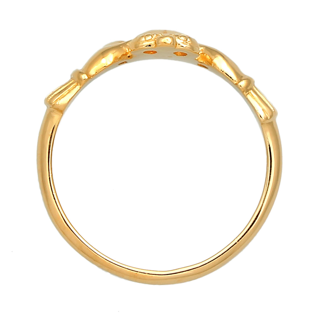 Gold Cincin Perhiasan Perak 925 Wanita Love Friendship Gold Plated