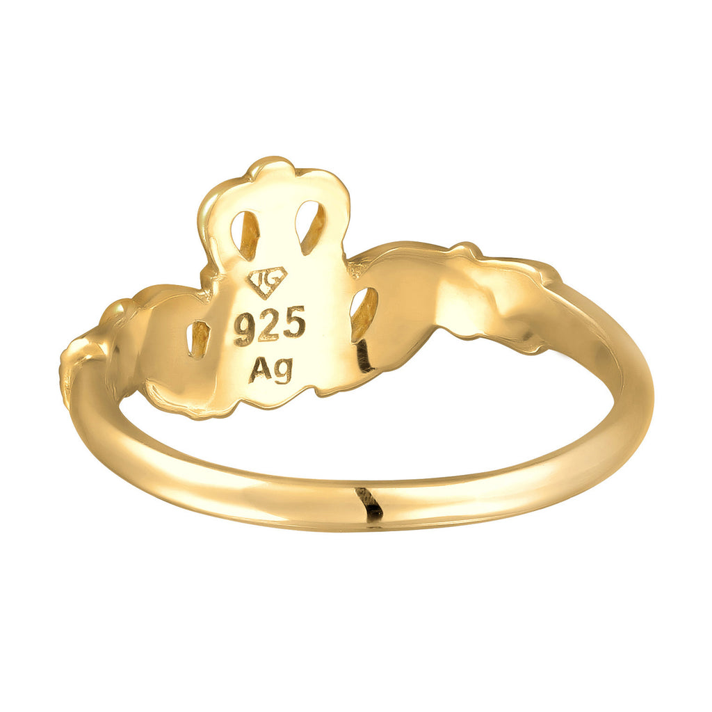 Gold Cincin Perhiasan Perak 925 Wanita Love Friendship Gold Plated